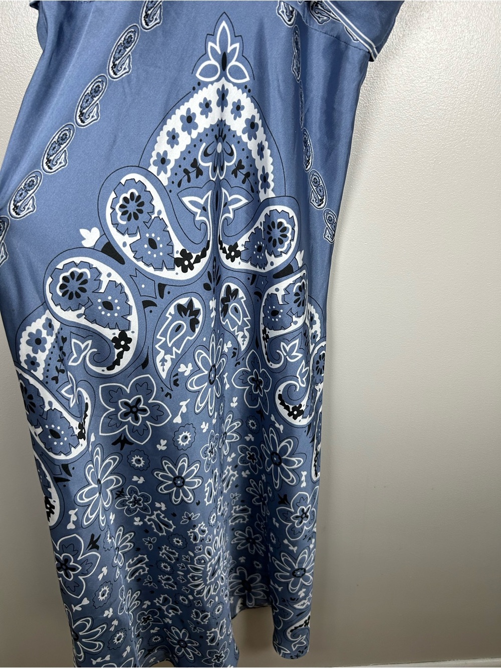 Caroline Constas Blue Paisley Floral Twist Front Maxi Dress - Picture 4 of 14
